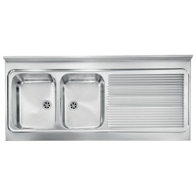 foto del prodotto cm 031138scssx serie ix rossana appoggio lavello da incasso gocciolatoio a destra 2 vasche 135x60cm