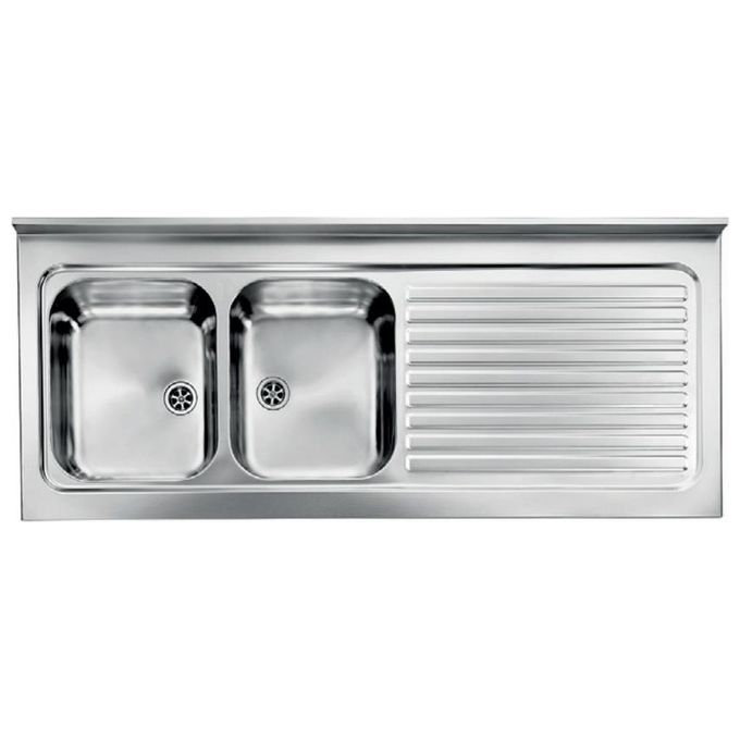 foto del prodotto cm 031139scssx serie ix rossana appoggio lavello da incasso gocciolatoio a destra 2 vasche 150x60cm