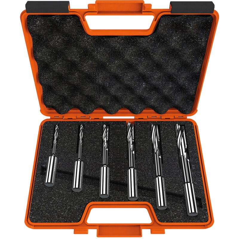 foto del prodotto cmt 160.001.00 set 6 punte mortasa elicoidali hss s 13 d 6 8 10 12 14 16 dx