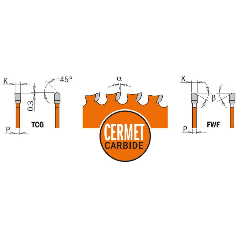 foto del prodotto cmt 226.572.10m lama cermet x materiali ferrosi hw 250x2.2 1.8x30 z72 fwf