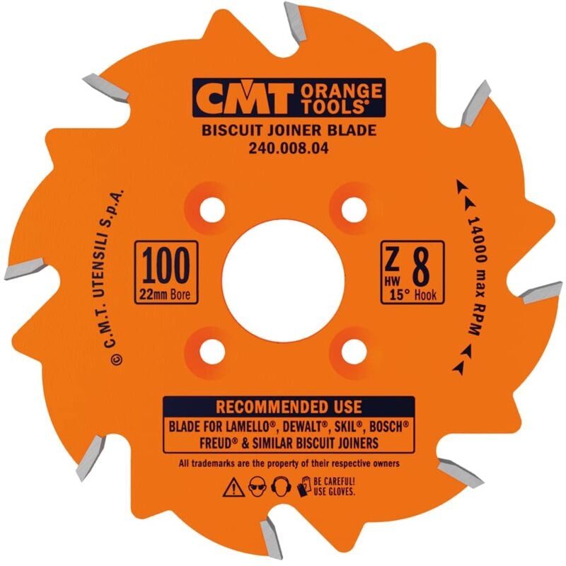 foto del prodotto cmt 240.008.04 lama circolare per lamello hw 100x3.96 3x22 4 z8 atb