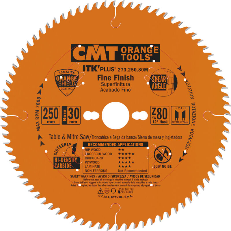 foto del prodotto cmt 273.160.56h lama circolare itk plus per taglio di precisione, arancio