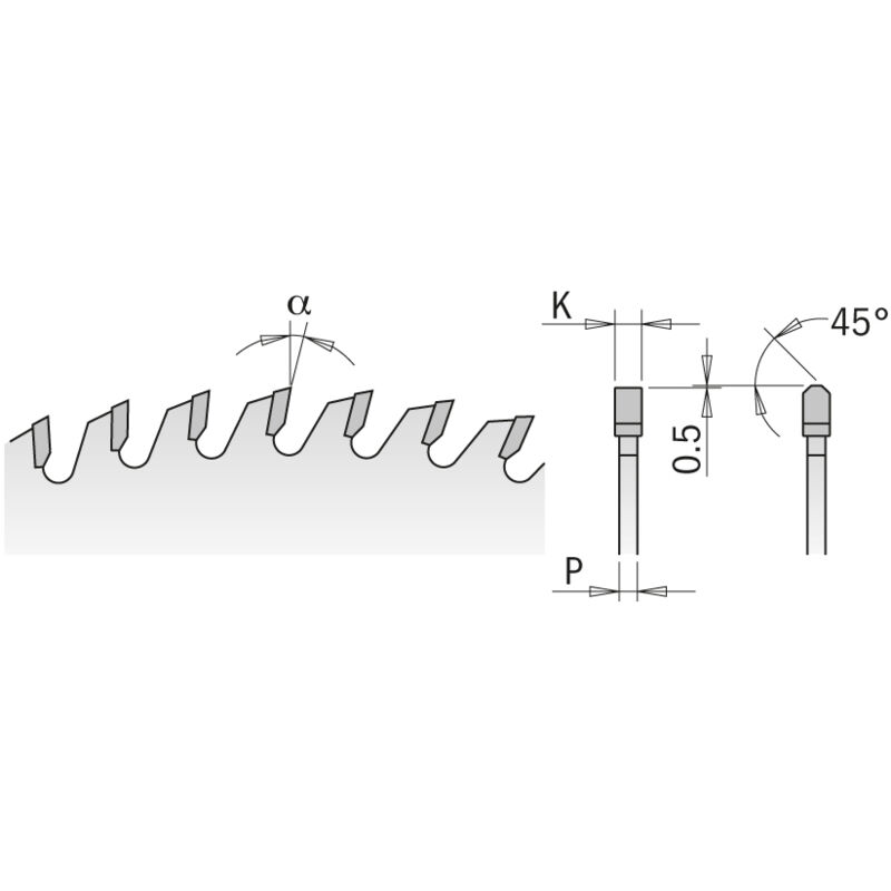 foto del prodotto cmt 282.054.14m lama a dente trapezoidale hw 350x4.4 3.2x30 z54 16tcg