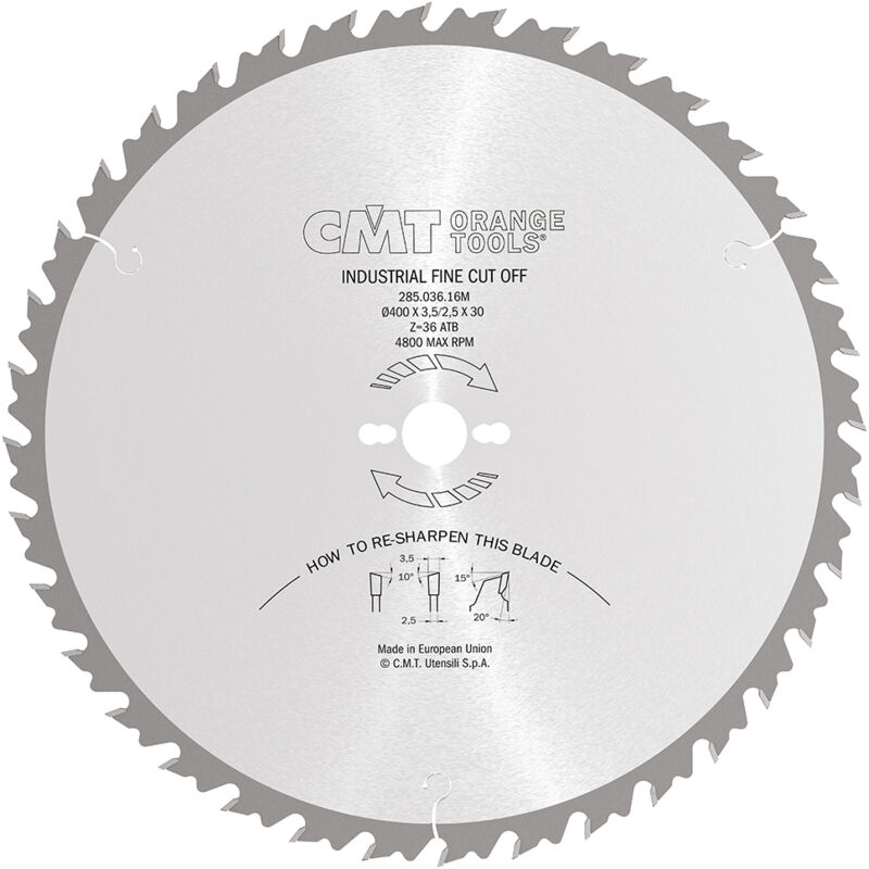 foto del prodotto cmt - 293.024.12m lama circolare con limitatore per taglio lungo vena serie industriale , metallo grigio