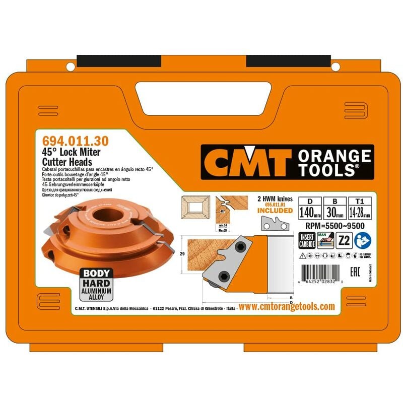 foto del prodotto cmt 694.011.30 testa per incastri ad angolo retto 45 hw d 140x29x30