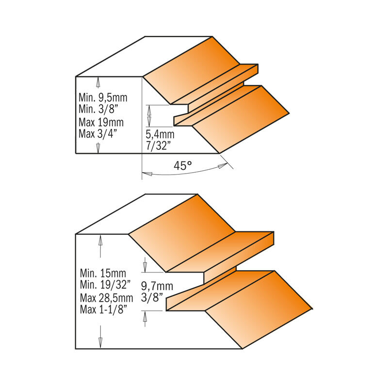 foto del prodotto cmt 855.504.11 fresa x incastri 45 gr. hw s 12.7 d 50.8x22.2x60.3 dx