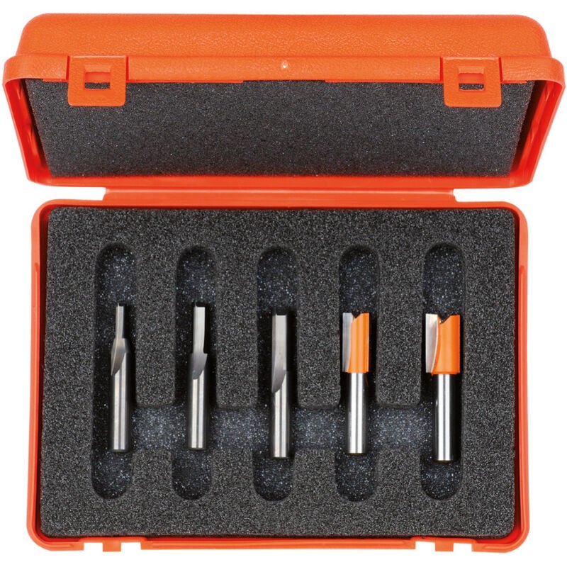 foto del prodotto cmt 900.005.01 set 5 frese a taglienti diritti hw s 8 d 4 6 8 10 12mm dx