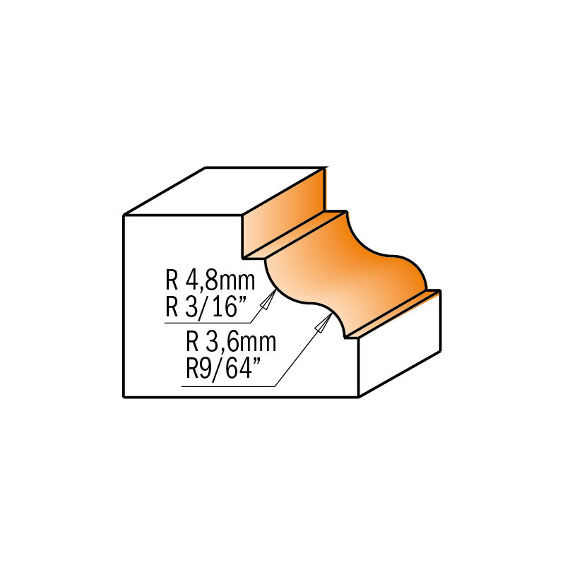 foto del prodotto cmt 947.325.11 fresa profilata c cusc. hm s 8 r 3.6 4.8
