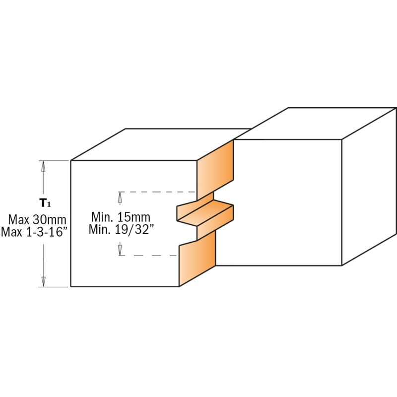 foto del prodotto cmt 955.501.11 fresa x giunzioni parallele hw z2 s 12 d 44.4x32x70 dx
