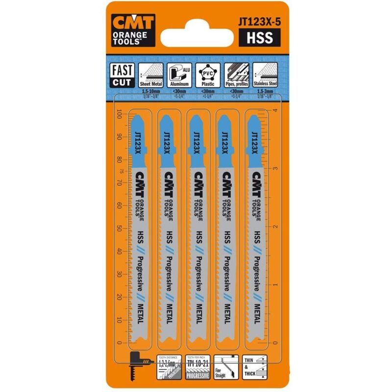 foto del prodotto cmt jt301cd 5 5 lame seghetto x legno hcs 116x3x8tpi diritto fine 