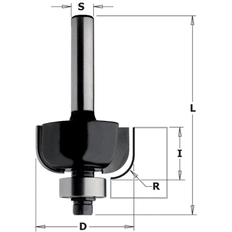 foto del prodotto cmt k937 317 fresa r.convesso c cusc. hw z2 s 8 d 31.8x14x56 r 9.5 dx