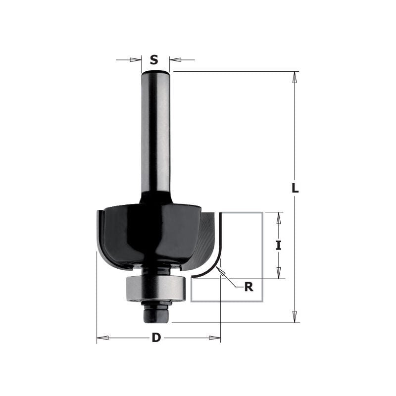 foto del prodotto cmt k937 380 fresa r.convesso c cusc. hw z2 s 8 d 38.1x16x62 r 12.7 dx