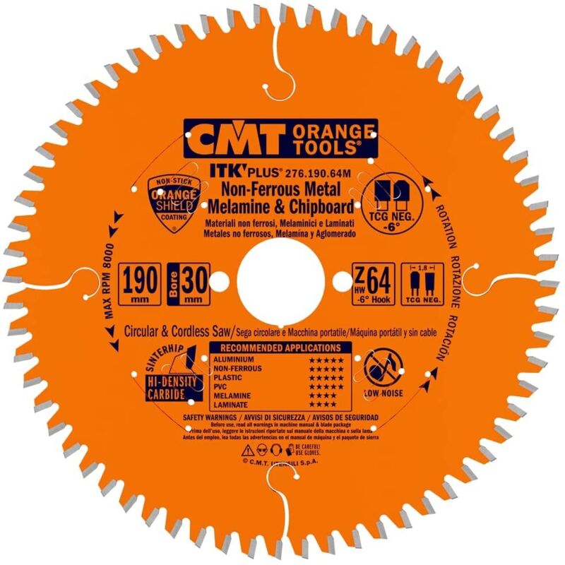 foto del prodotto cmt - lama circolare x allumin.hw 190x1.8 1.2x30 20 16 z64 tcg neg