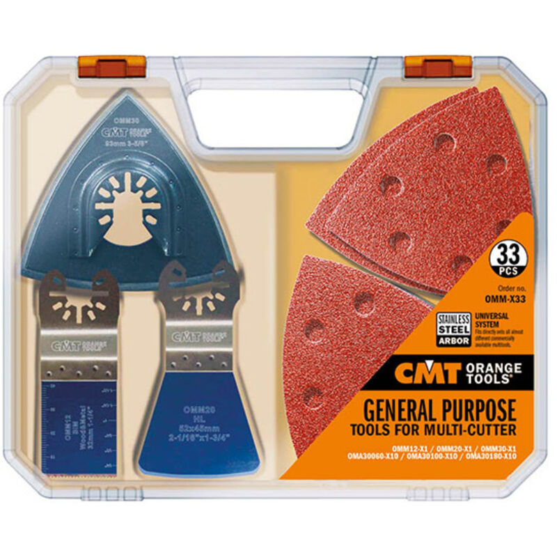 foto del prodotto cmt omm x33 set 33 pz lame e accessori per utensili multifunzione