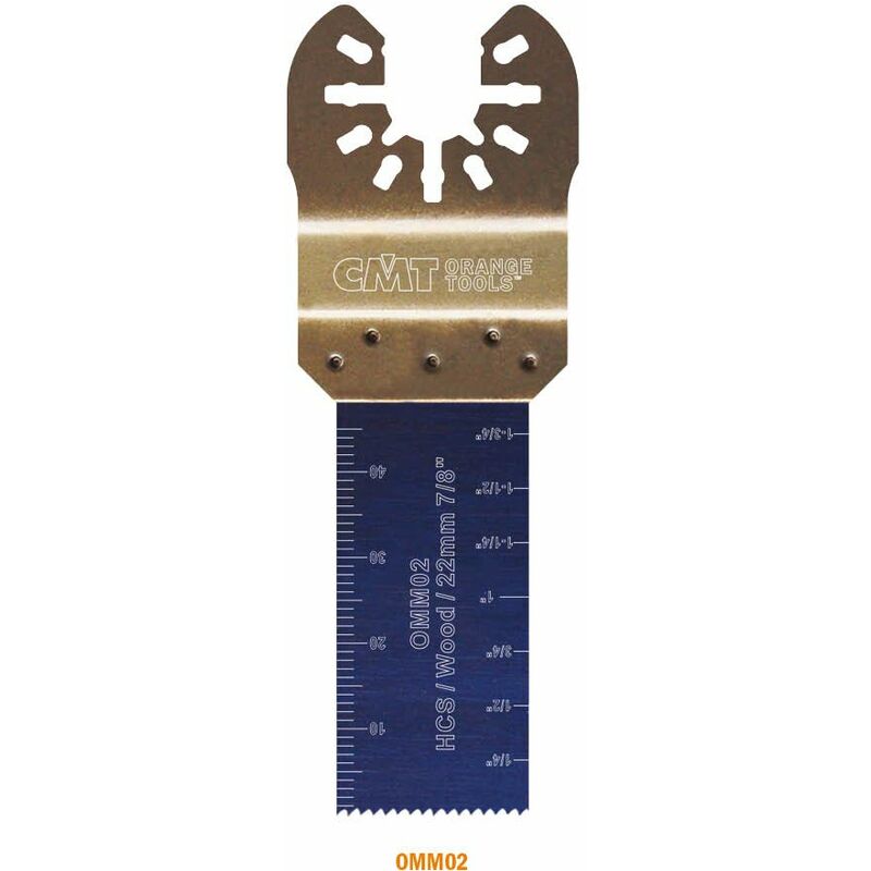 foto del prodotto cmt omm02 x1 lama taglio dal pieno e rifilatura per legno 22 mm, attacco universale, grigio blu