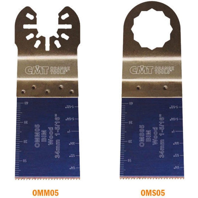 foto del prodotto cmt omm05 x5 5 lame per taglio legno bim 34x40mm 18tpi u