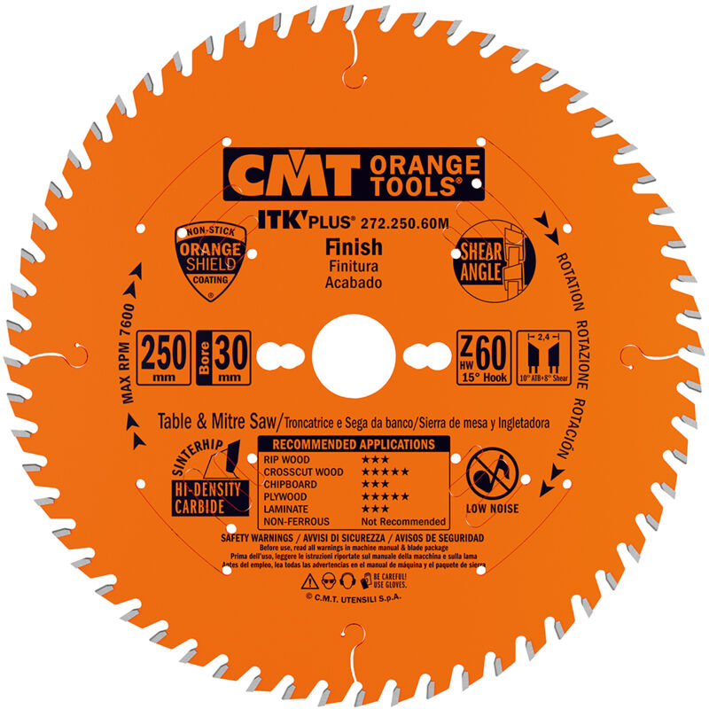 foto del prodotto cmt orange tools 272.210.48m lama circolare itk plus per taglio traverso vena, arancio
