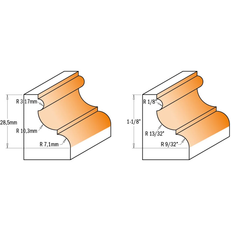 foto del prodotto cmt orange tools 956.501.11 fresa x cornici c cusc. hm s 12 d 47.5x28.5