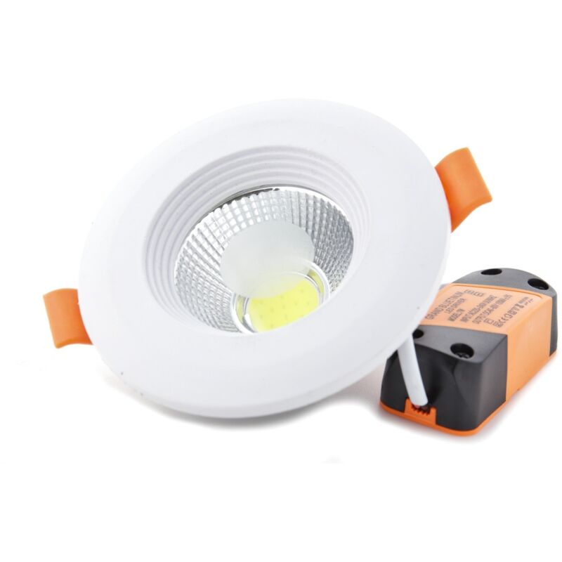 foto del prodotto cob led downlight 7w 6000k redondo embartra white downlight led cob jandei