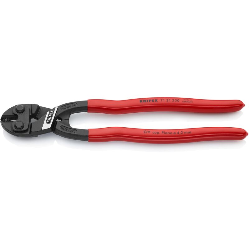 foto del prodotto cobolt xl tronchese a doppia leva bonderizzata nera, rivestiti in resina sintetica 250 mm confezione self service blister 71 31 250 sb knipex