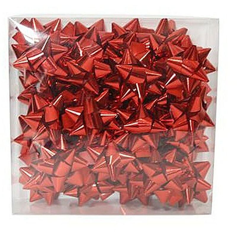 foto del prodotto coccarda fiocco nastro rosso cm 2 box 25 pz per confezioni regalo natalizie