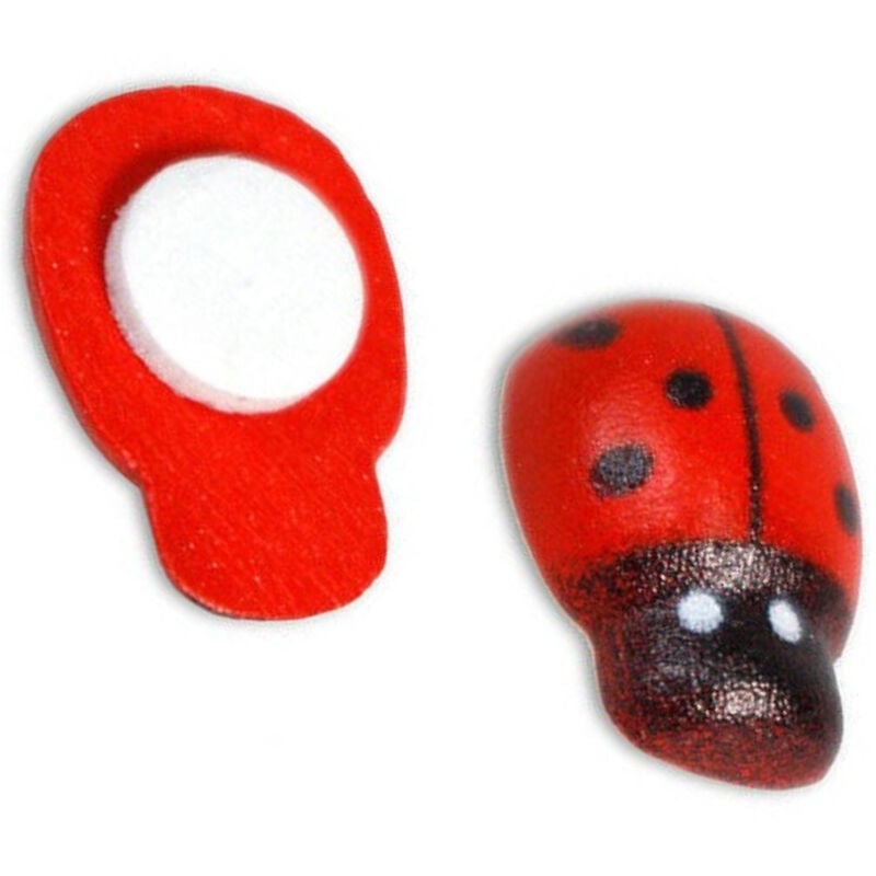 foto del prodotto coccinelle portafortuna adesive in legnoper decorazione bomboniere bigliettini trade shop traesio
