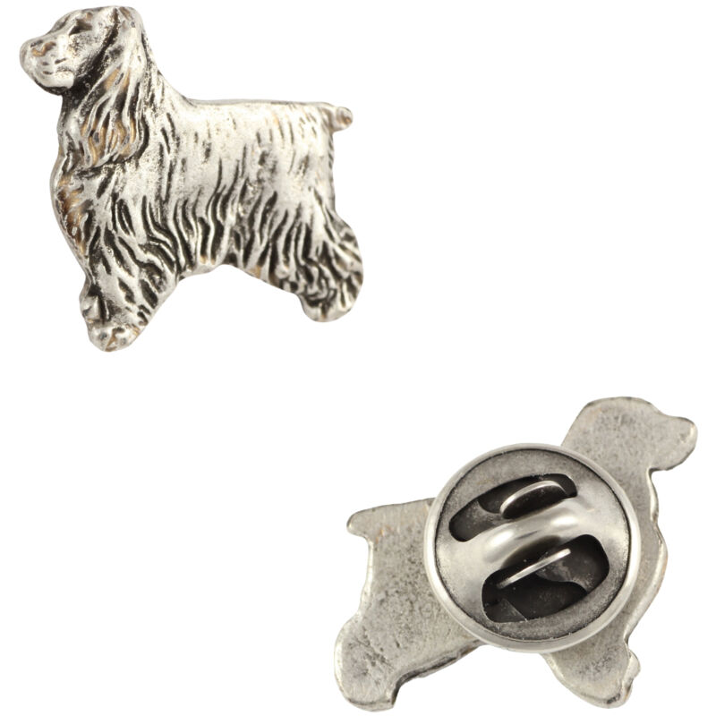foto del prodotto cocker spaniel inglese spilla per cani placcata in argento, spilla elegante, decorazione per bavero di art dog