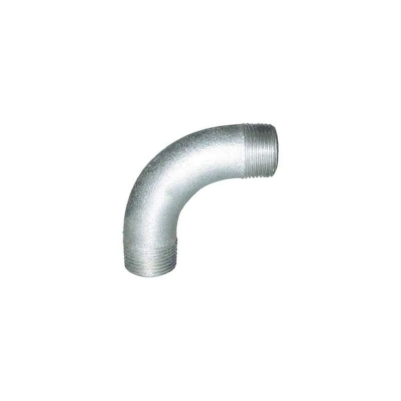 foto del prodotto codital gomito 90 grande raggio 12x17, doppio maschio galvanizzato