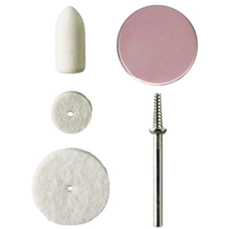 foto del prodotto codiven pg kit accessori lucidatura 3 feltri,alberino e pasta rosa
