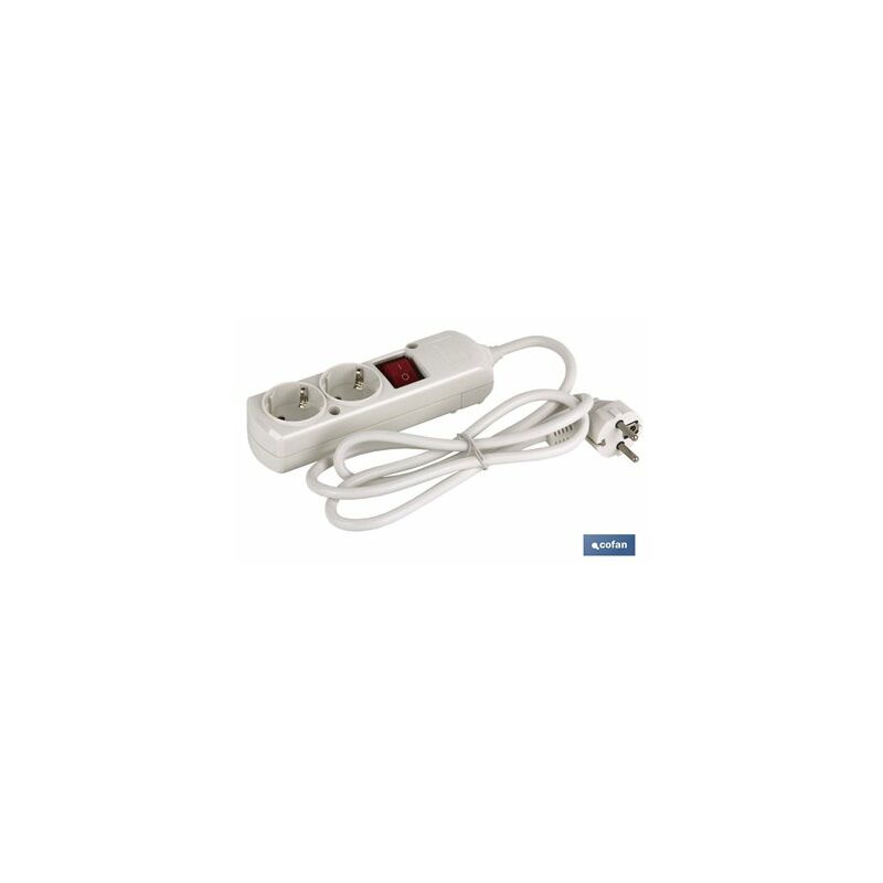 foto del prodotto cofan base bipolare 2 uscite e prolunga da 1,5 m con interruttore luminos 16a250v