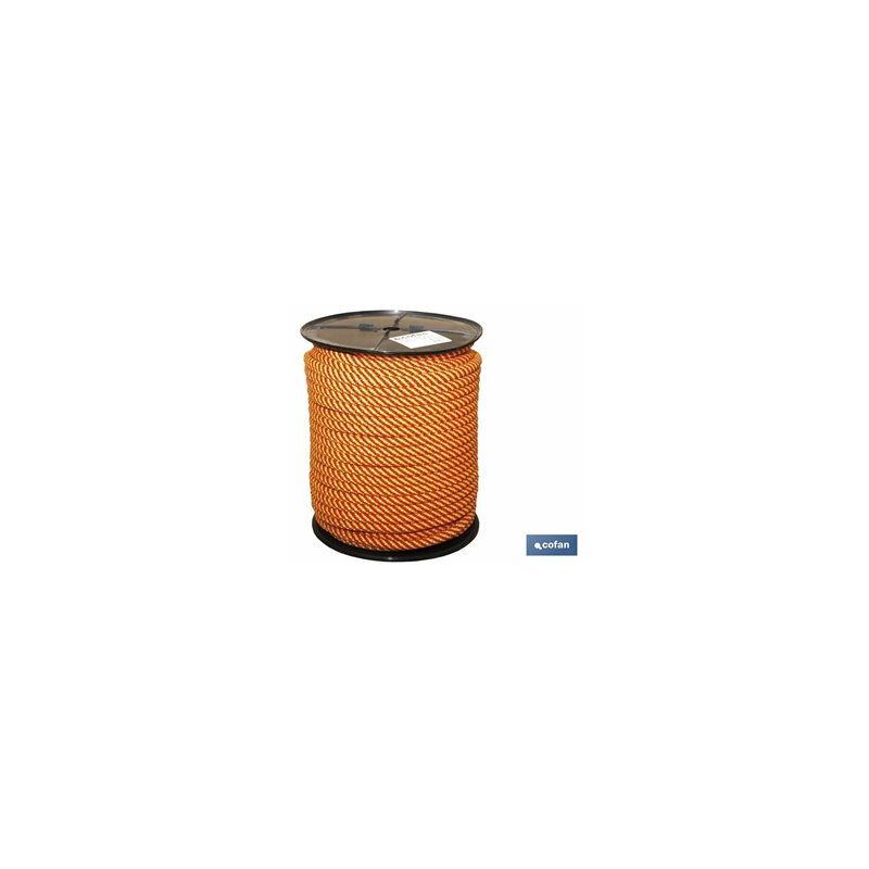 foto del prodotto cofan bobina di corda intrecciata elicoidale 6 mm 200 mt rosso giallo