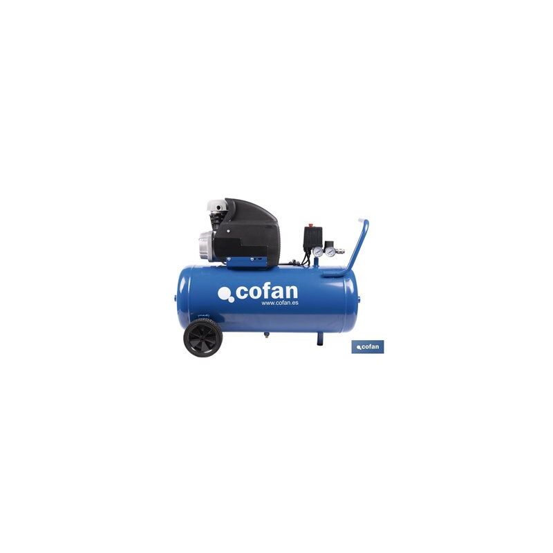 foto del prodotto cofan compressore aria a pistoni coassiali con motore da 2 hp e serbatoio da 50 l 8 bar a 2850 rpm monofase 230v