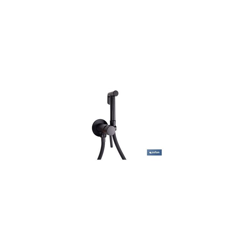 foto del prodotto cofan doccia igienica per wc ad incasso 13x7,5x10 cm colore nero tubo 120 cm incluso 