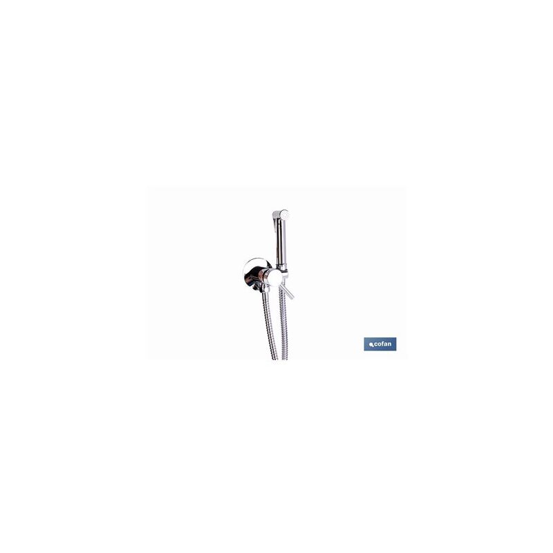 foto del prodotto cofan doccia igienica per wc incasso 13x7,5x10cm colore cromo flessibile 120cm incluso 