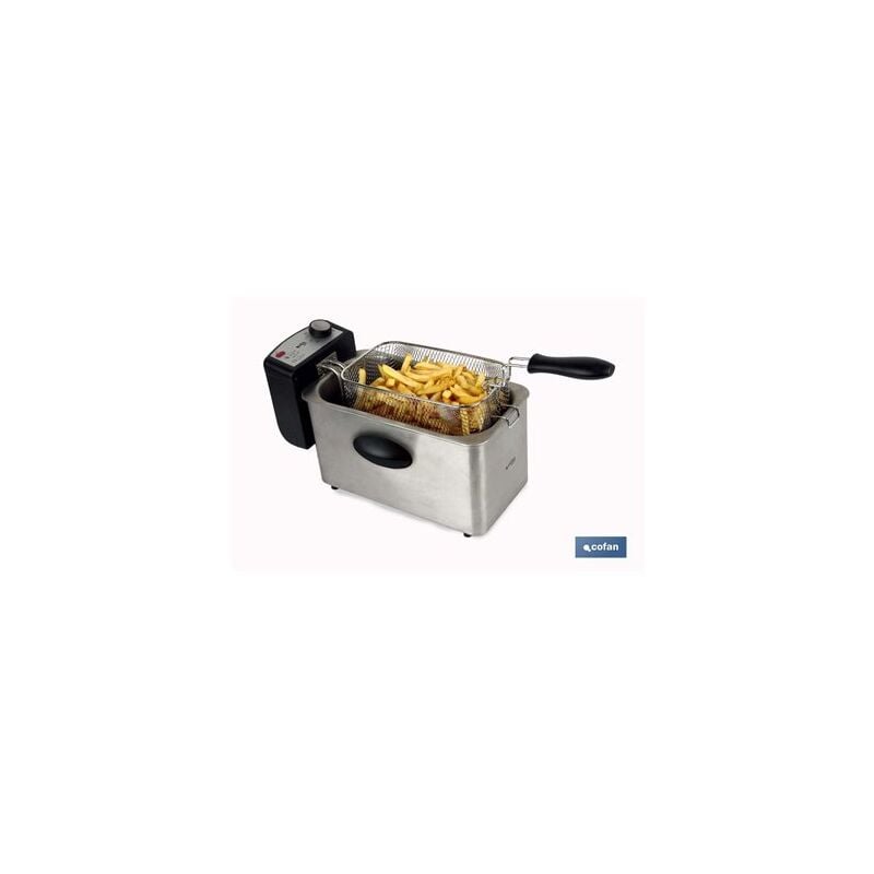 foto del prodotto cofan friggitrice elettrica in acciaio inox 3l 2000w modello riaza
