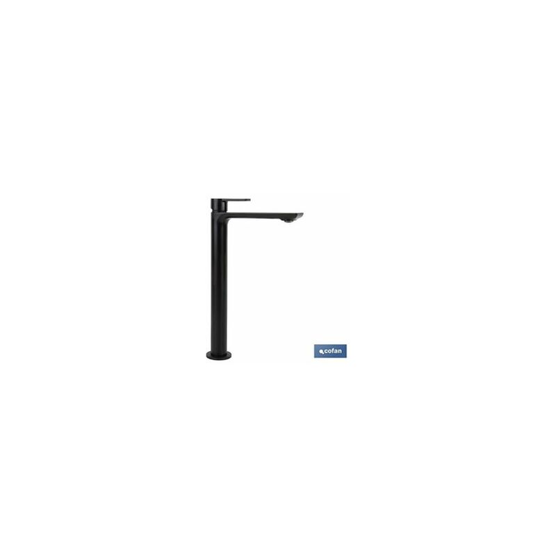 foto del prodotto cofan rubinetto per lavabo alto monocomando nero opaco modello kerch da 25 mm