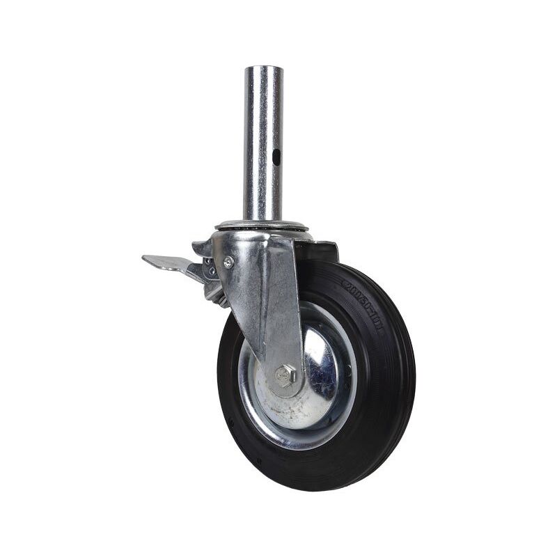 foto del prodotto cofan ruota maschio girevole per ponteggi con freno dimensioni 200 x 46 mm tubo maschio da 46 mm