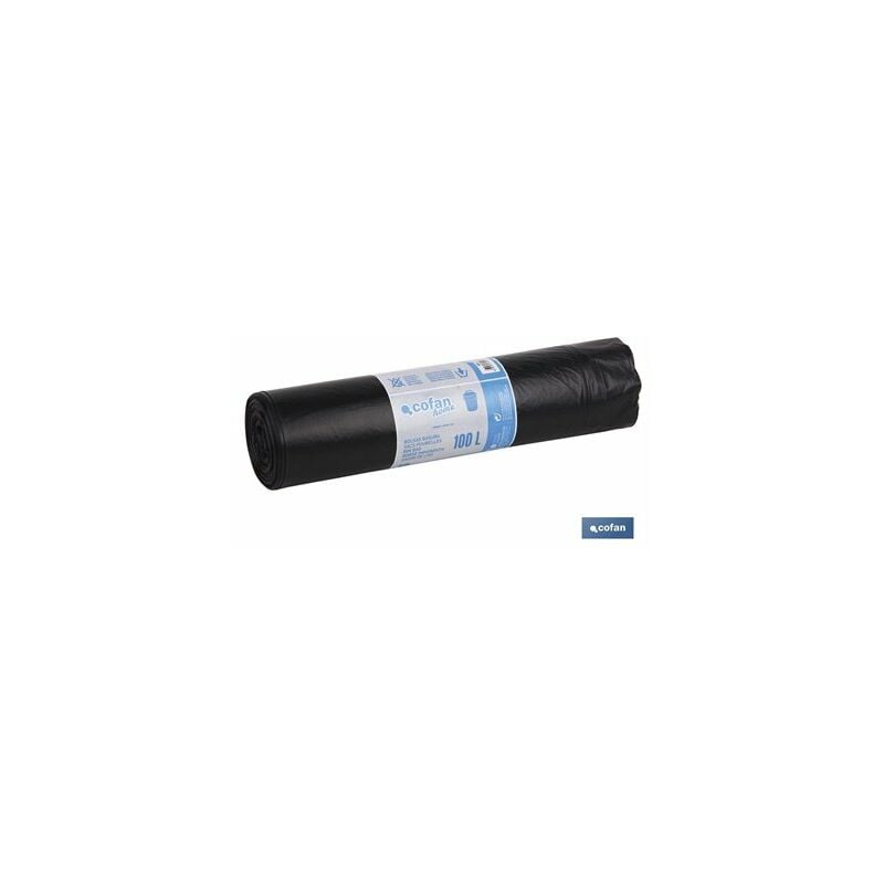 foto del prodotto cofan sacco della spazzatura 85x105 g.130 colore nero 10 unit 