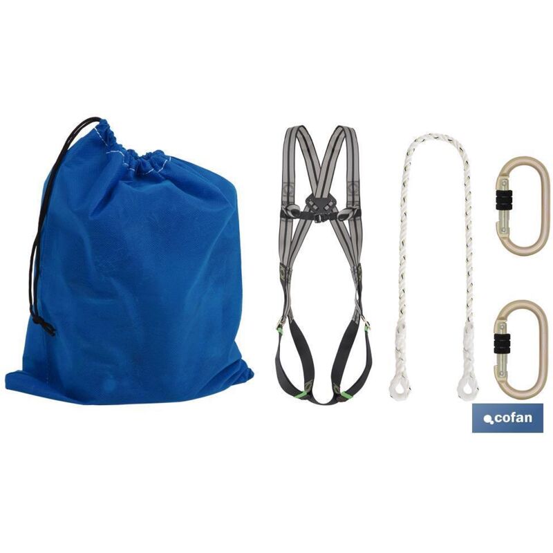 foto del prodotto cofan - set imbracatura 2 punti corda 2 moschettoni