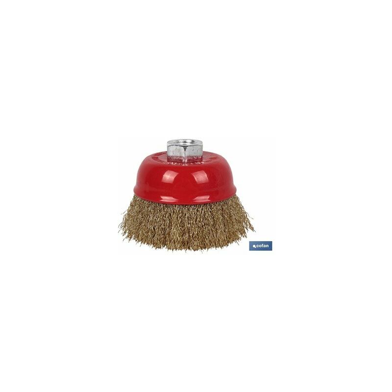 foto del prodotto cofan spazzola a tazza ondulata m14 100 a.ottone 0,3mm