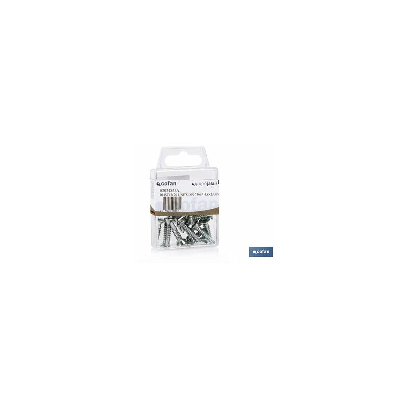 foto del prodotto cofan testa svasata autoforante din 7504p 42x13mm zinco blister 12 unit 