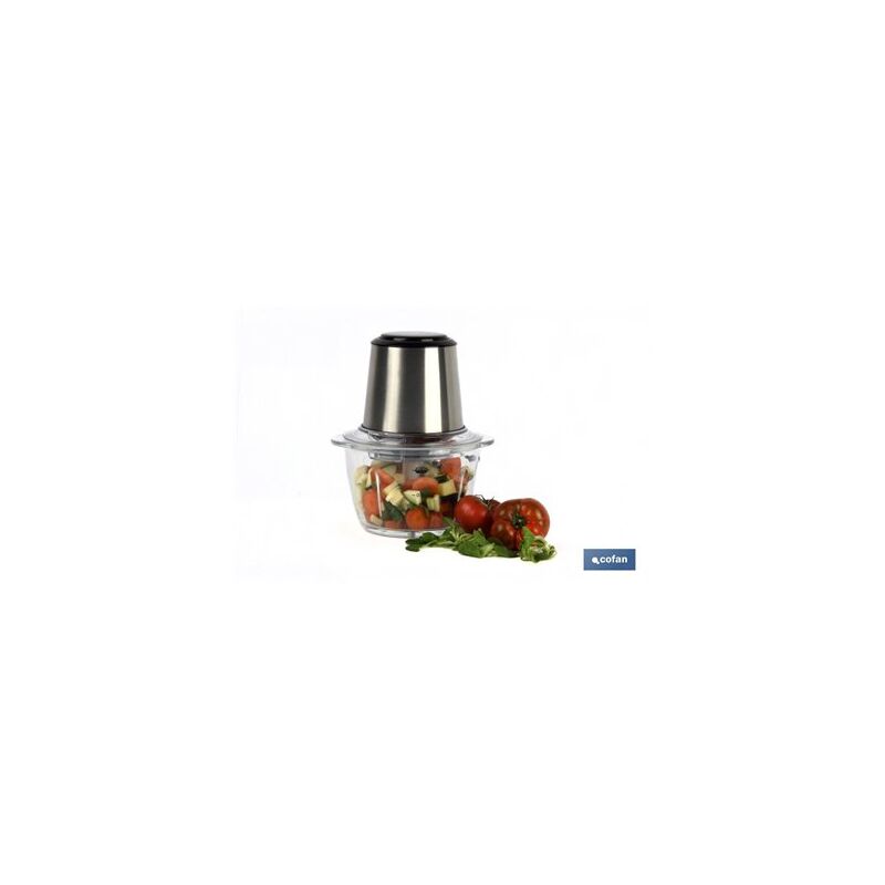 foto del prodotto cofan tritatutto elettrico in acciaio inossidabile con tazza in vetro da 1,2 l 400 w, modello olvera