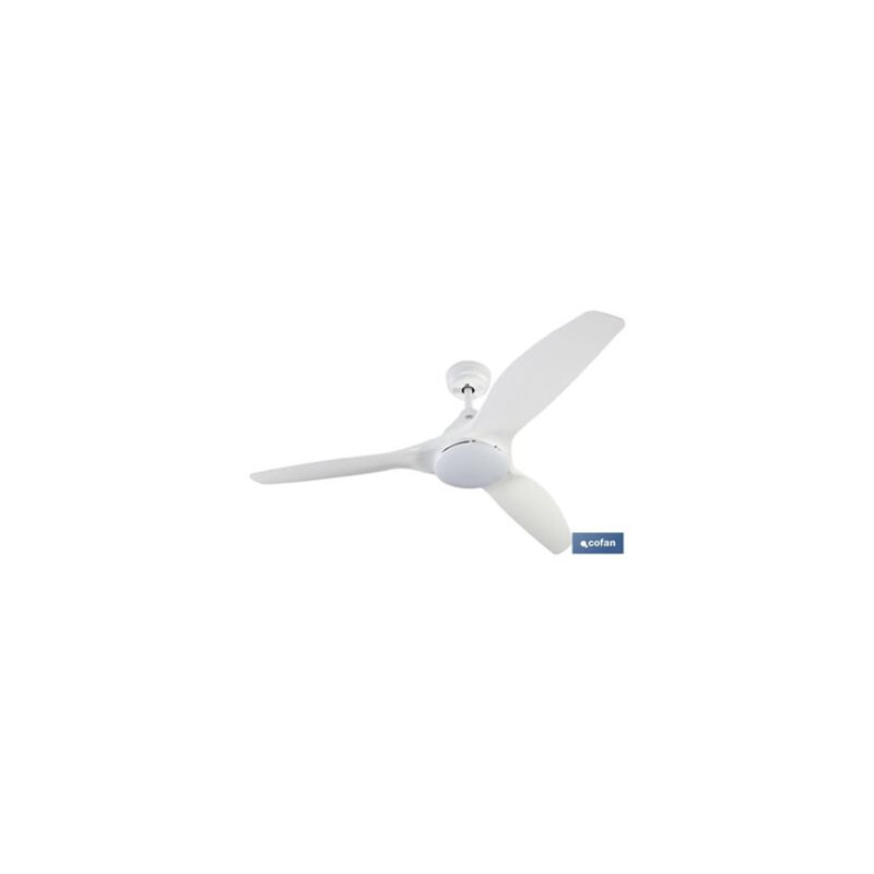 foto del prodotto cofan ventilatore da soffitto led bianco dimmerabile 55w 3cct 1800lm ip20 132x32 42cm colore bianco