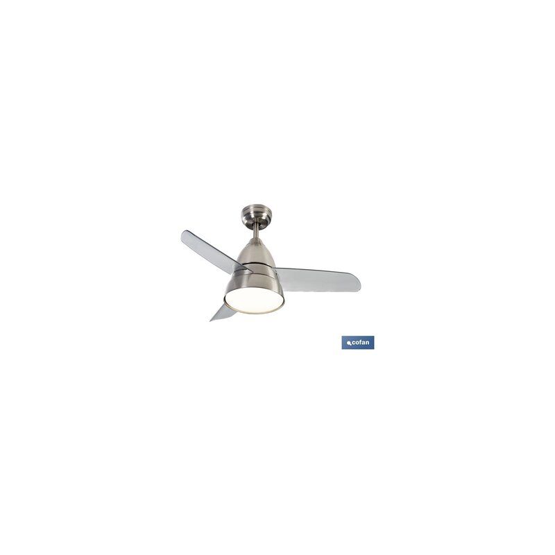 foto del prodotto cofan ventilatore da soffitto led orientabile con 3 pale 55w 3cct 1800lm ip20 32 42x 92cm in acciaio e acrilico