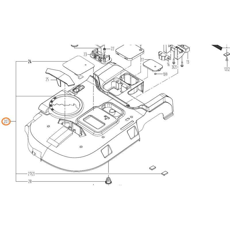 foto del prodotto cofano principale originale worx robot rasaerba wr143e