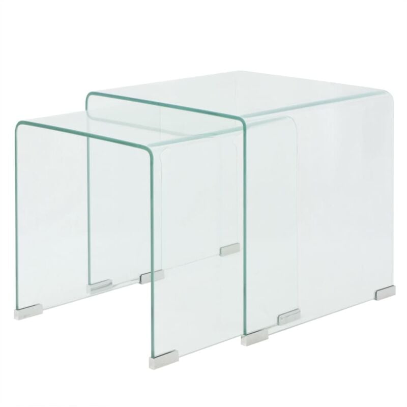 foto del prodotto coffee tables infitting glass 2 pcs 42x42x41.5 cm various colors colore trasparente