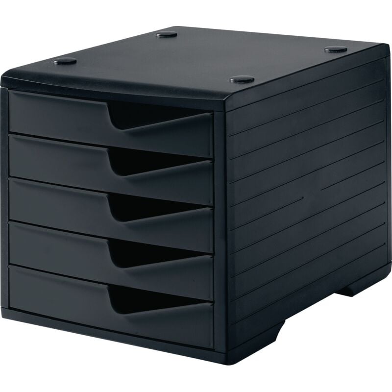 foto del prodotto coffre de rangement 5 tiroirs noir polystyrène noir h255xl270xp340mm styro