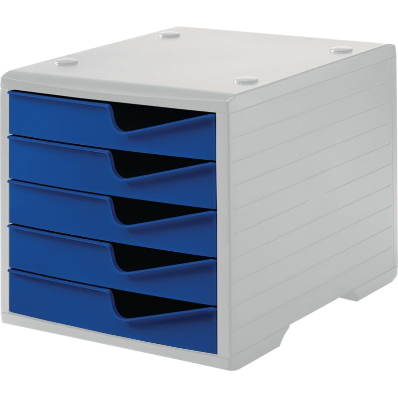 foto del prodotto coffre de rangement 5 tiroirs polystyr ne gris bleu h255xl270xp340mm styro