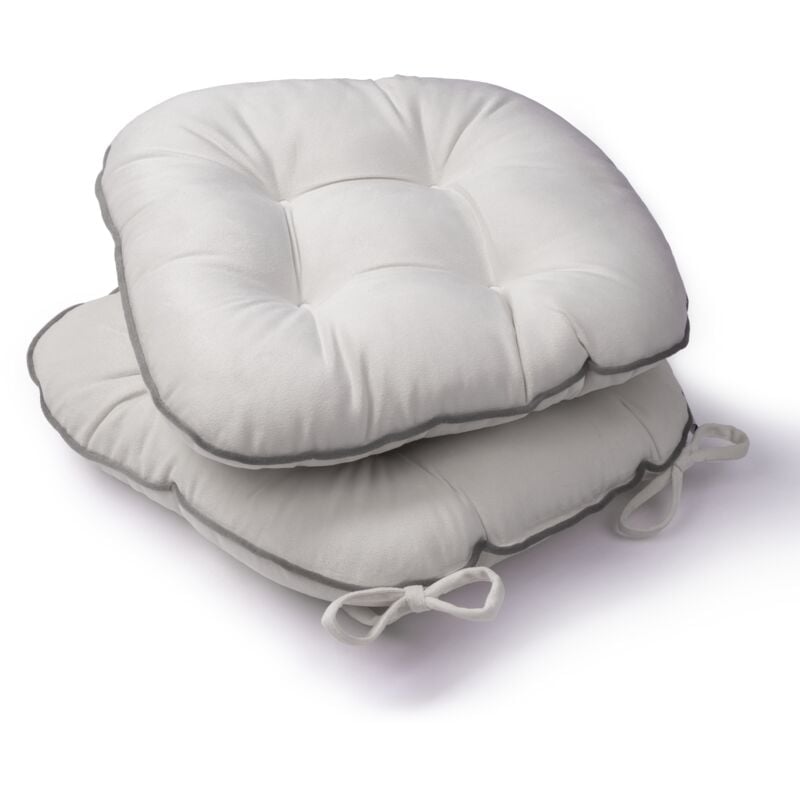 foto del prodotto coj n de asiento con cintas sujeci n 40x40 base silla interior bianco 2, 40x40x5cm paco home