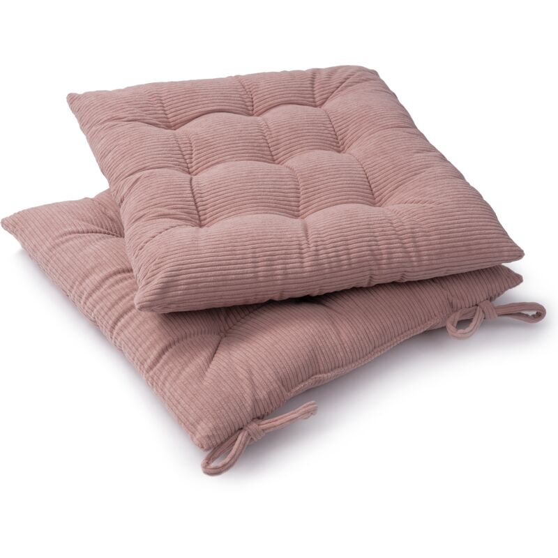 foto del prodotto coj n de asiento con cintas sujeci n 40x40 base silla interior rosa, 40x40x5cm paco home